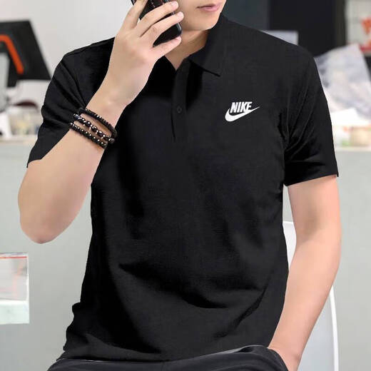 Nike (Nike) T-Shirt Herrenkleidung 2025 Sommer neuer Sportbekleidung atmungsaktives locker hautfreundlicher laufender Casual Tennis Polo-Hemd Kurzärärmelte FN3895-010/BIG/BILDE PISSIONEN, um 5 s zurückzugeben (165/84A), 5 s (165/84a) zurückzugeben (165/84a).