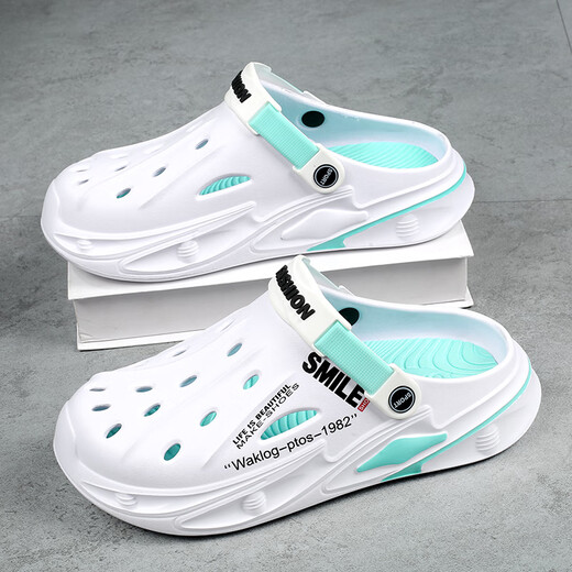 Baotou Hole-Schuhe Männer tragen Nicht-Schlupf-Sportarten und schlanker im Sommer mit zwei Purpose-Halbschnitzern für Männer, die Strand Sandalen JF759 BAIGAN 40 -41 fahren