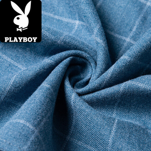 Playboy (Playboy) reines Baumwoll-Langarm-Hemd für Männer im Frühjahr und Herbst sowie Samt mittleren Alters und älteren Männer losen losen Loshäfen mit großer Baumwoll-Hemd Langarmärmel 6626 Grüne Dünnmodell XL 175 Vorschläge 135-145jin [Jin gleich 0,5 kg]