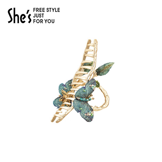 She s Qianzi colorful butterfly dream embroidered butterfly clip back of the head shark hair clip birthday gift for girlfriend
