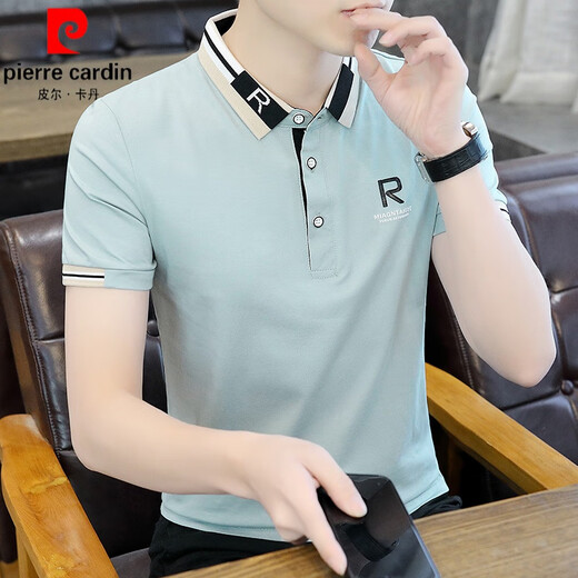 皮尔卡丹（pierre cardin）夏季商务休闲男装短袖t恤翻领棉质条纹polo衫体恤中青年大码衣服 we7029条纹白色 M