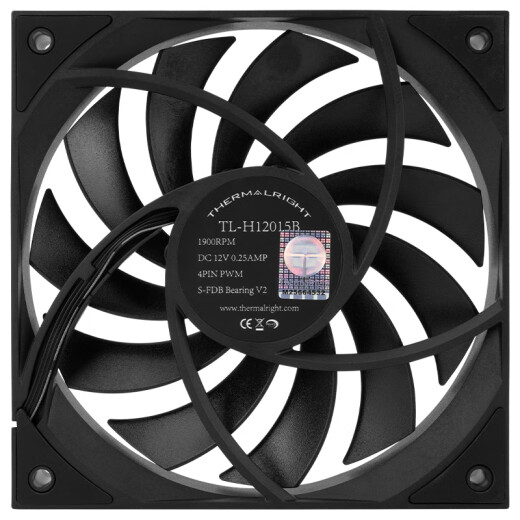 Thermalright(利民) TL-H12015B 三相六极马达 S-FDB V2轴承 120mm标准15mm厚度风扇 1900转PMW 4pin调速 
