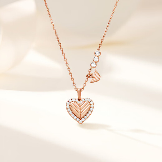 EMPORIO ARMANI Armani Women's Necklace Zircon Love Silver Necklace Birthday Gift for Girlfriend Next Day Delivery EG3625221