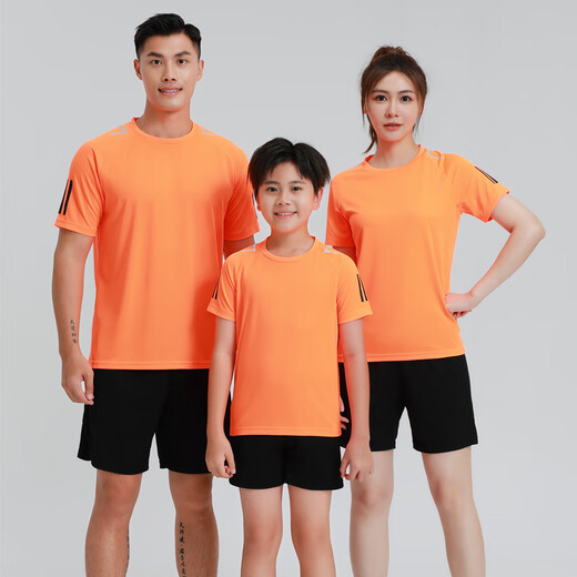 Hip-you sports suit parent-child clothing badminton clothing football uniform children student short-sleeved training men's and women's sports jersey team uniform A401 gorgeous blue suit XXXS