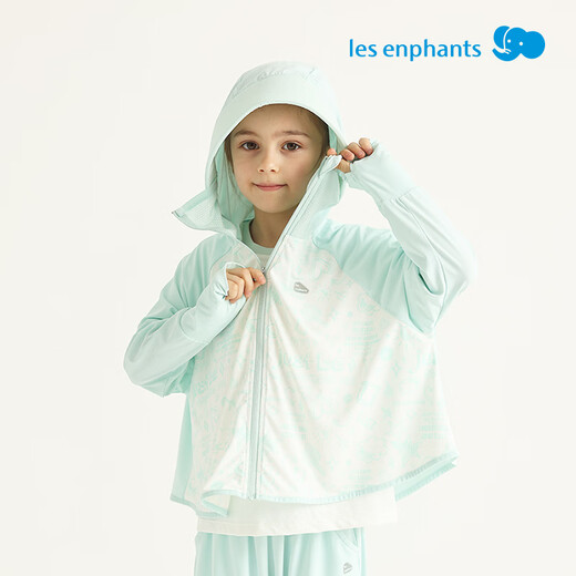 Liyingfang Liyingfang sun protection clothing children's sun protection clothing summer light coat hooded small cape style sun protection clothing 2025 new product sea salt blue 90 cm