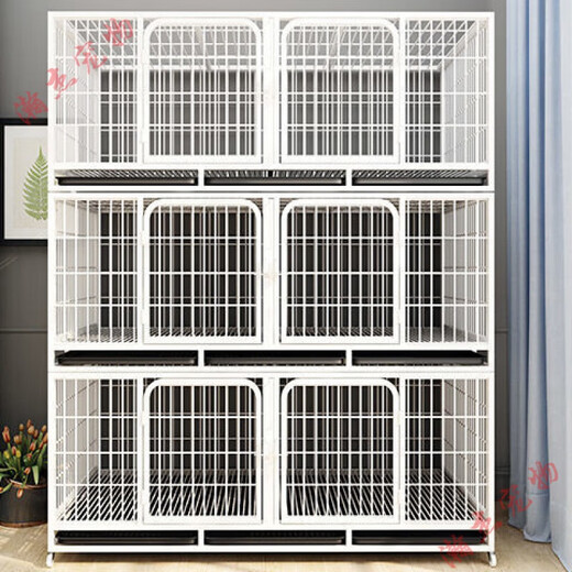 Yuhualuo dog cage, rabbit cage, breeding cage, pigeon cage, large special family breeding cage, three-layer breeding cage, cat cage, white, three-layer 156*77*195cm partition