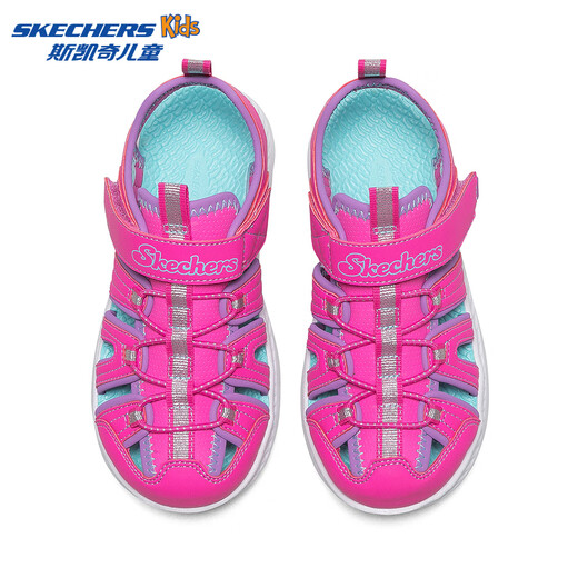 Skechers children's summer girls' toe sandals big children's beach shoes princess girls shoes 302100L pink/pink/HTPK 36