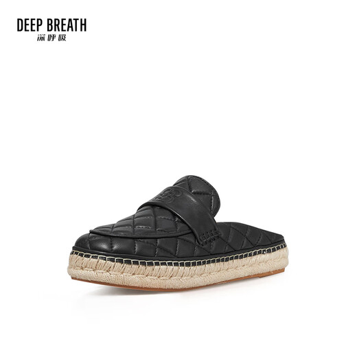 DEEP BREATH Deep Breath Women's Shoes Casual Commuter Versatile Muller Slippers Fisherman's Shoes Women's AX11154 Black 36