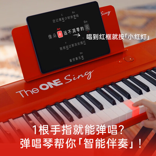 The ONE郎朗代言弹唱琴Sing自动挡智能钢琴初学者成年人61键便携式 白色