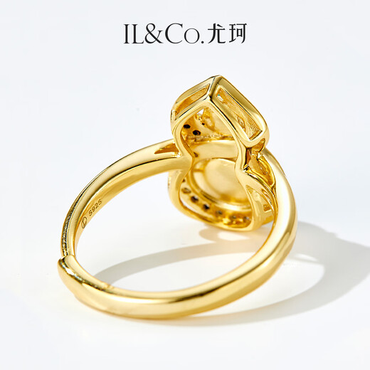 IL&CO Youke S925 Silver Small Gourd Natural Turquoise Necklace Women's National Style Jewelry Birthday Valentine's Day Gift S925 Silver Turquoise Ring