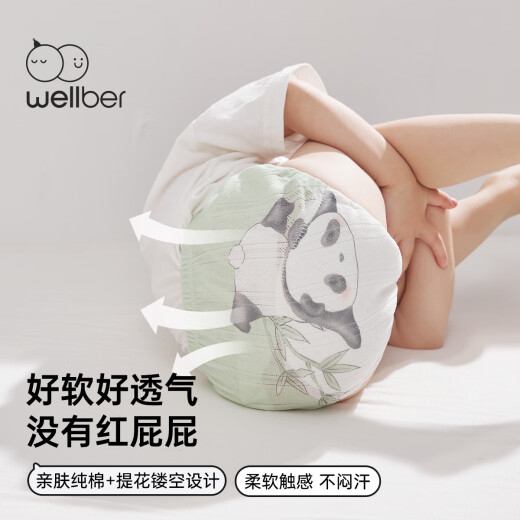 
WELLBER Baby Diaper Pants Toilet Training Pants Children's Diapers Can Wash Diapers Panties 2 Panda Group 100