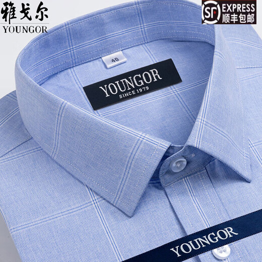 Bürgermeister Yager Shirt Herren kurzärmelig 2025 Neues Sommer High-End Business Casual Formal Kleid Dad Plaid Shirt DX6636 41