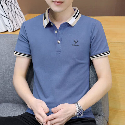 La nueva camiseta de manga corta para hombres de Woodpecker es la camiseta de la altura de verano para hombres, la camiseta de la camiseta de la sola manga de los hombres, el frijol verde XL (125-140Jin [Jin iguala 0.5 kg]))