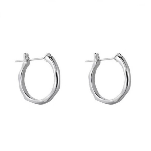 Guanpu Pavilion Fat Donglai's same style pt950 platinum earrings for women PT950 plain circle niche design platinum ear studs and ear buckles to support ears platinum rhombus earrings