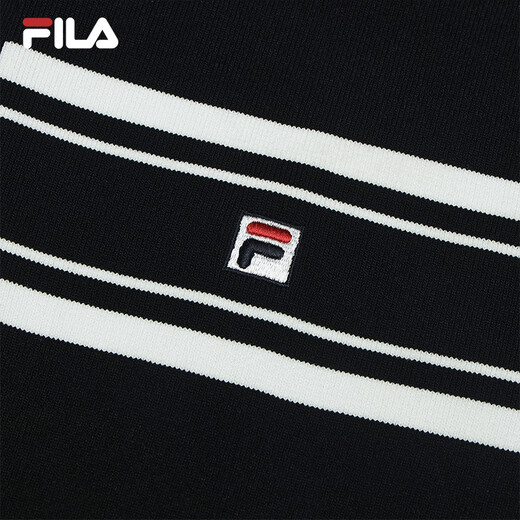 Fila Offizielles Frauenkleid 2025 Sommer Neue Mode lässig einfache schlanke kurzärmelige Rock, Black-Bk S 160/80A/S