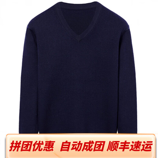 Orgrassland Ordo City Winter Men's Cachemire Sweater Pure Cachemire V Col de grande taille Grand Pull en tricot épaississant noir [Spot] 190 [XXXXL]