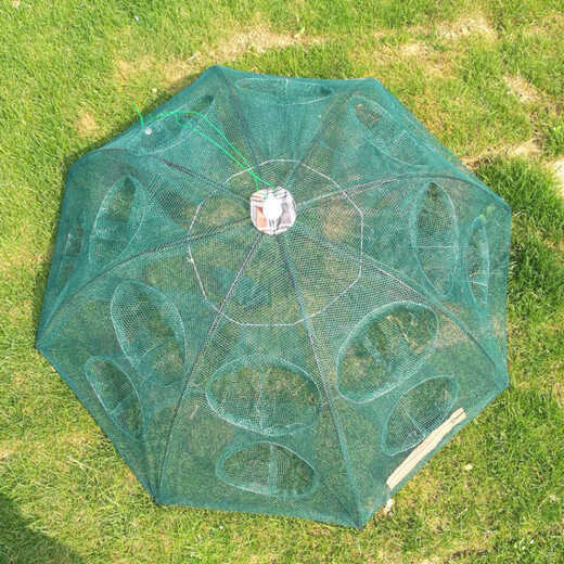 Umbrella net, fishing net, fish umbrella cage, automatic folding fish net, moving kite, fishing net, hand-thrown net cover, shrimp cage, 6 imported thickened frames (packaging bag included)