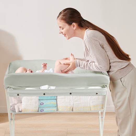 Sweeby Baby Windel Tischmassage und Pflegetisch Neugeborenes Baby Touch Tisch falten Dressing und ordentliches Tidy-Tisch klassische Version 丨 normales Rack + Einschicht-Hang-Beutel + Liftrad