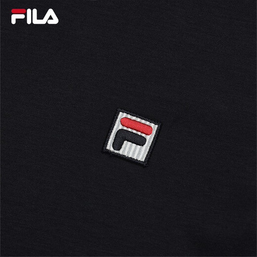 FILA official men's knitted short-sleeved shirt 2025 summer new fashion casual simple basic round neck T-shirt Legend Blue-NV M 170/92A/M