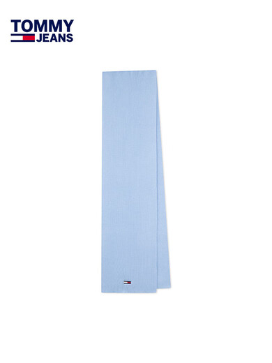 
Tommy Hilfiger [New Year Gift] Women's Pure Cotton Casual Simple Small Embroidery Mark Warm Solid Color Knitted Scarf 16779 Blue