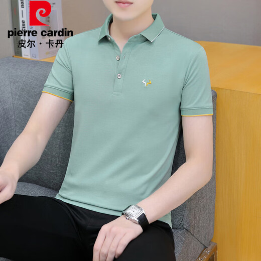 皮尔卡丹（pierre cardin）珠地棉短袖t恤男士潮流2025夏季新款商务青年翻领POLO半袖上衣服 683白色 3XL