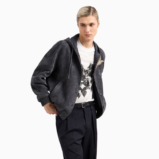 Armani / Armani EA T-shirt à manches courtes en soie imprimée en soie brodée pour hommes EM001024 AF10017 KAKI U1098 S
