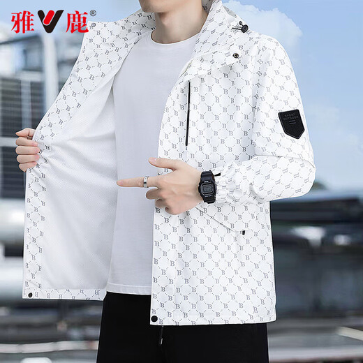 Yalu jacket men's spring and autumn trendy men's functional workwear jacket men's sports trendy brand tops trendy brand jacket 88888 black XL