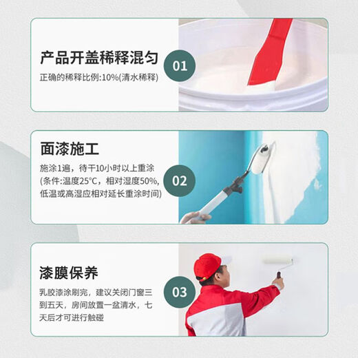 Nippon Paint 120 two-in-one environmentally friendly interior wall latex paint white wall paint moisture-proof, mildew-proof and water-resistant household self-brushing Nippon Paint 120 latex paint pure white 1KG sample color test free roller + gloves