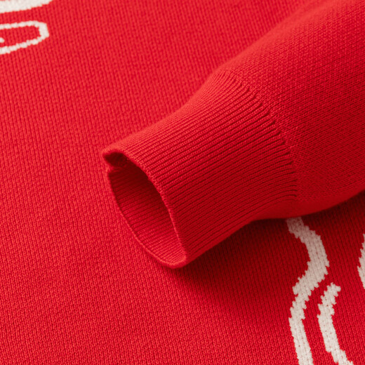 Mini Bala Bala joint mini Bala Bala New Year sweater for boys and girls parent-child red knitted bottoming shirt Chinese style sweater Chinese red 60611-232125103201 170