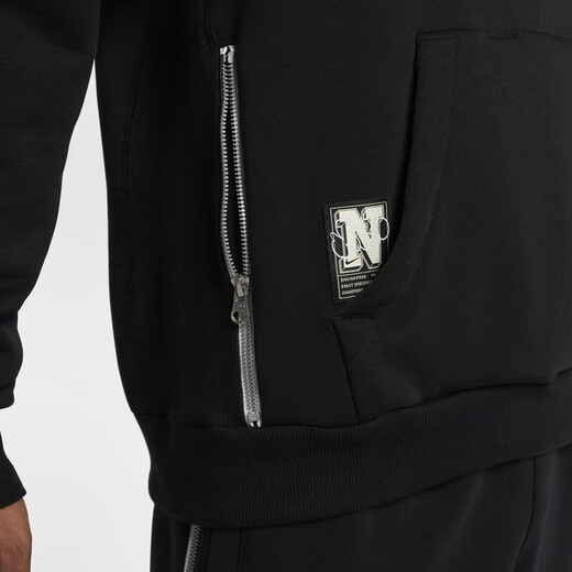 Nike-Paar Sweatshirt Herren und Frauen Herbst und Winter Lauftraining Sportswear Kapuzeplüsch Plüsch verdickter warmer Pullover HJ3882-010 Schwarzes Innenfutter m
