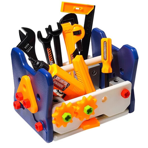 儿童修理工具箱扭拧螺丝钉刀动手拆卸拼组装电钻套装玩具男孩 普通款【56件套】工具箱套装含椅子+修理工具