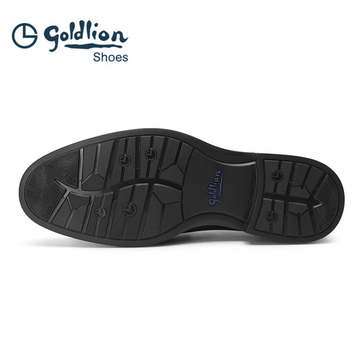 Goldlion Men's Shoes Casual Leather Shoes Business Sleeves Versatile Men's Shoes Soft Soled Loafers G521330761AAA Black 43
