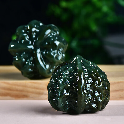 千载一玉保价618和田玉手把件 青玉核桃把玩件玉石摆件节日礼物送长辈 款一青色款QZM7027i
