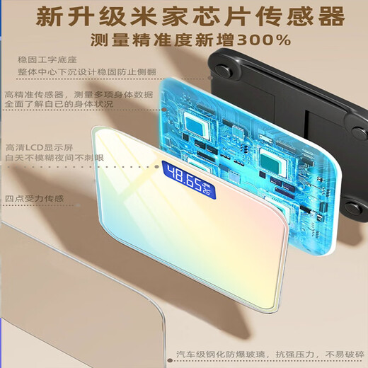 唯尚【已接入米家APP】电子秤体重秤体脂秤宿舍家用减肥高精度充电体重秤减肥神器 海盐蓝-冠军推荐 米家智联体脂秤（充电款）