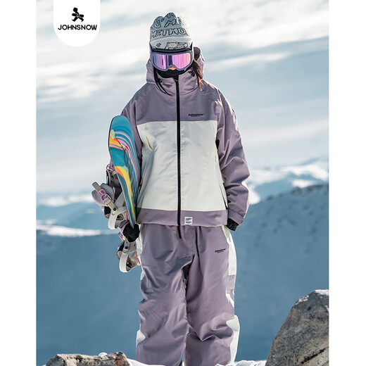 John Snow Ski -Anzug koreanische Version Single und Doppelbrett Männlich und weiblich gleiche Style Paaranzug Außenerd und warm Dupont Baumwolle Schwarz Puntu Cloud Grey L.