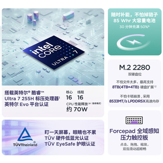 ThinkPad Lenovo laptop ThinkBook14+ 2025 AI thin and light office notebook Intel Core Ultra7 14.5 inches 32G 1T 3K 120Hz