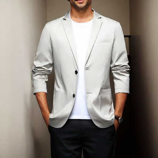 MAGIOPY luxury high-end brand men's fashion casual suit men's spring and autumn new Korean version slim fit versatile suit khaki M 170 115-130Jin Jin equals 0.5 kg