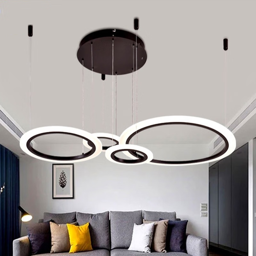 
Star ring chandelier living room Jingxiao Star diamond light luxury modern simple dining room lamp Round new LED hanging line lamp Star ring MZD1585+Four ring +4000k neutral light +