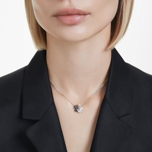 Swarovski (SWAROVSKI) SWAN black and white two-color swan Shijia hugging goose necklace girl birthday gift