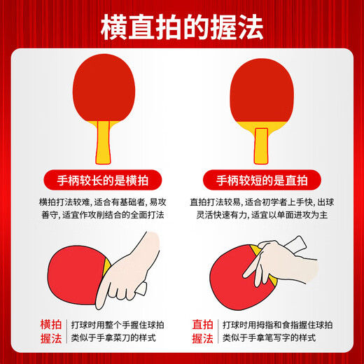 Double Happiness (DHS) seven-star table tennis racket finished product double-sided reverse adhesive color rubber H7001 horizontal shot