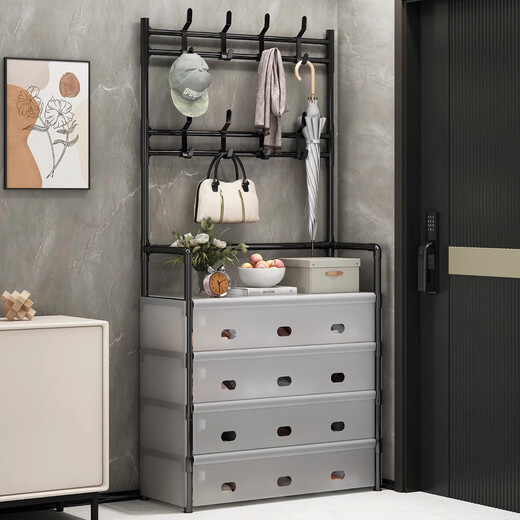 Xinwujia Dust-proof Shoe Rack Home Storage Rack Student Dormitory Door Shoe Rack Rental Bedroom Multi-layer Shoe and Hat Integrated Rack White-4 Layers 60CM Non-Woven Model