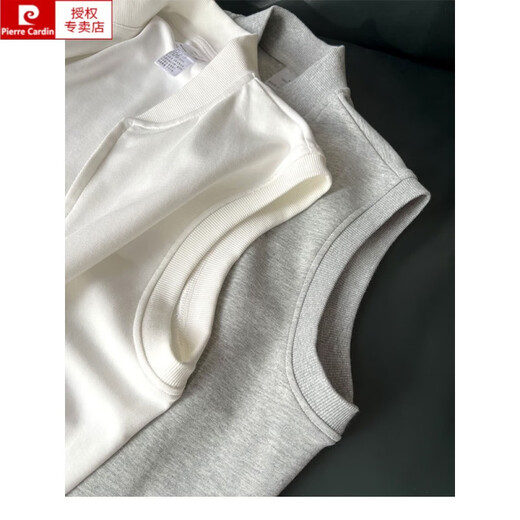 皮尔卡丹（pierre cardin）立领马夹外套女2025春夏季新款纯色休闲运动宽松圆领马甲拉链卫衣 841#白色 XL