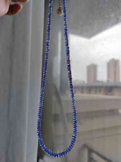 Fujiu Natural India imported tanzanite necklace high-grade ice-transparent gem-grade blue-purple necklace pink tourmaline necklace bracelet high-quality ice-transparent tanzanite necklace about 3-4.2