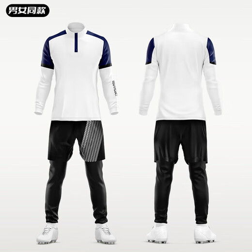 Butterfly Jersey Table Tennis Uniforme à manches longues Suites d'entraînement à manches longues hommes et femmes Pantalons élastiques Collons imprimés Suisse de sport automne et hiver 9793 blanc + 9981 pantalon noir [Faux deux pièces] L