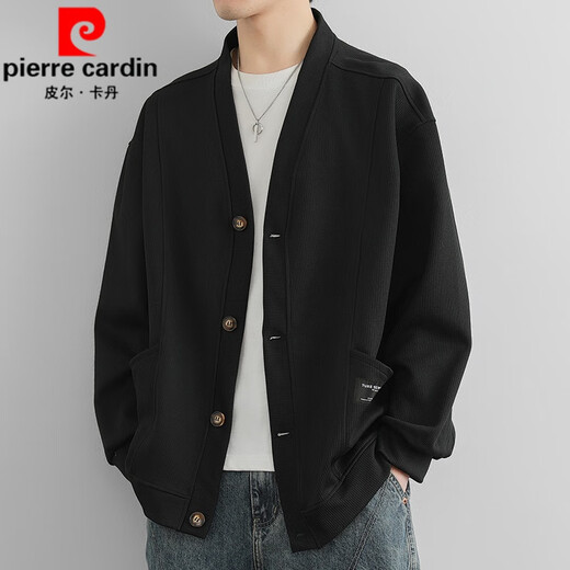 Pierre Cardin V-Neck Cardigan Chaqueta Men's Spring y Autumn Trendy Japanese Style Style Chaqueta tortuosa Top BJ723 Color de la tarjeta Light L aproximadamente 120-140Jin [Jin equivale a 0.5 kg]