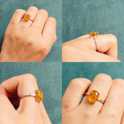 Library selection PrettyGirl retro S925 silver natural flower purple jade black opal tanzanite super seven summer fashion ring No. 10 grape stone