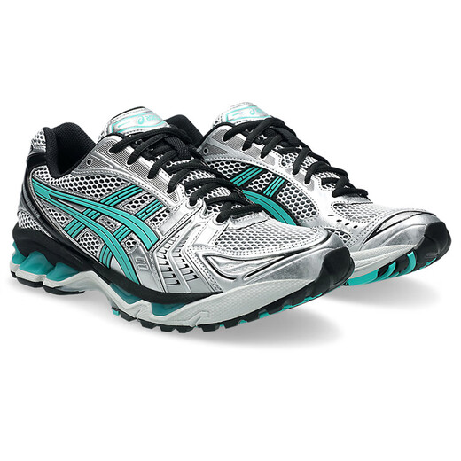 亚瑟士（ASICS）新款男子跑步鞋GEL-KAYANO 14 缓震防滑耐磨休闲运动鞋健身慢跑鞋 银灰/黑绿 1203A740.100 40
