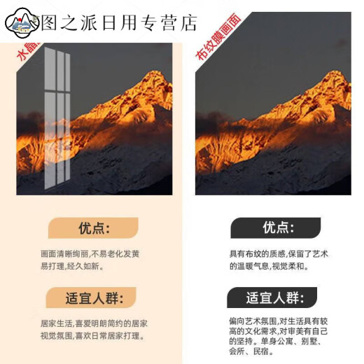 Rizhao Jinshan Sala de estar Decoración de la sala Atmosférica Fuji Sofá Fondo de pared Moderno de dormitorio simple Murales colgantes Pifeng 1047 Pentecosidad grande Pentecose Film de cristal de 25 mm