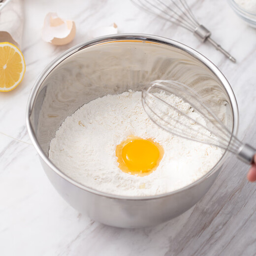 Magic Kitchen Thickened and Deepened Anti-slip Stainless Steel Egg Basin Egg Tray Basin Soup Basin Wash Basin Baking Washing Basket 22cm