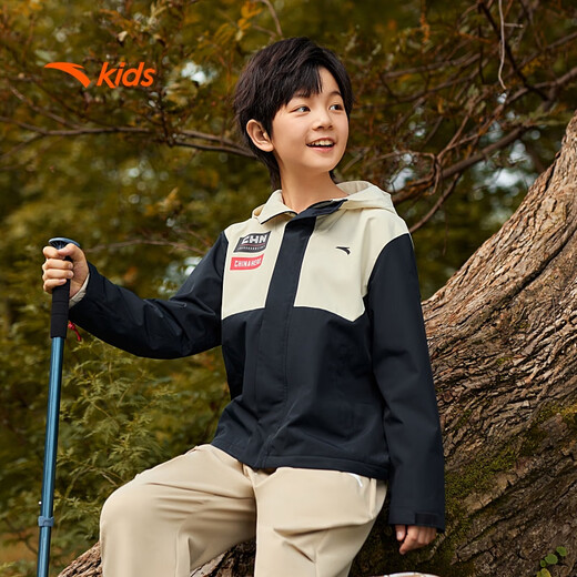 ANTA Children's Outdoor Three-Proof Jacket Boys Small Soft Shell Polar Fleece Sports Top A52437604